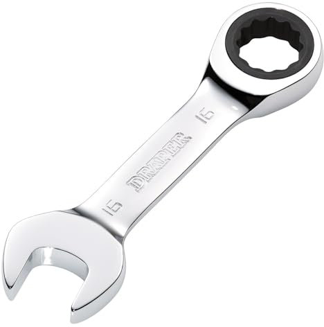Draper 27911 HI-TORQ Metric Stubby Ratchet Combination Spanner, 16mm