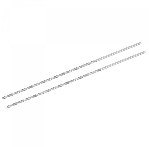 TA-VIGOR 2Pcs 3.5mm Extra Long Twist Drill Bits, 300mm Length High-Speed Steel HSS Straight Shank Spiral Drill Bits for Wood Metal Aluminum Plastic