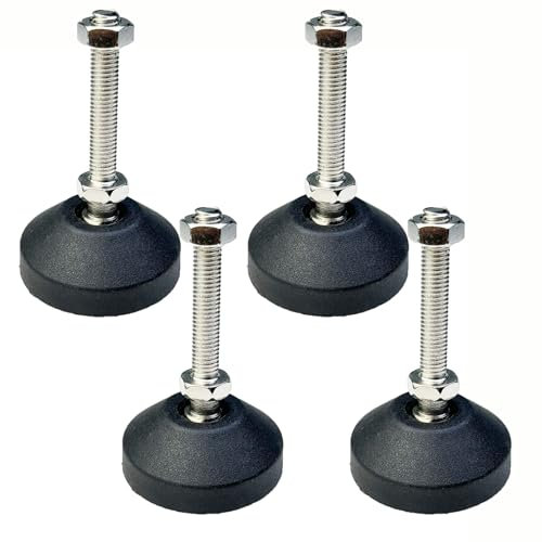 M MIMHOOY 4Pcs Leveling Feet Non-Slip Rubber Base Adjustable Furniture Feet for Table Chair Workbench Shelving Rack (M8 Thread, 50mm Thread Length)