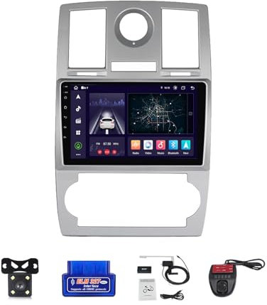 For Chrysler 300C 1 2004-2011 Android12 In Dash Double DIN Car Stereo,Wireless CarPlay & Wireless Android Auto, 9 IPS Touchsreen BT 5.0/GPS/SWC/FM AM Radio/RDS/DAB/HD Live Rearview/OBD 2 (Size : M40