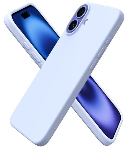 ORNARTO Compatible with iPhone 16 Plus Case 6.7, Slim Liquid Silicone 3 Layers Full Covered Soft Gel Rubber 16 Plus Phone Cases Cover 6.7 inch-Baby Blue