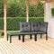 KATERYY 3-TLG. Garten-Lounge-Set Schwarz und Grau Poly Rattan,Stylisches LoungeSet für den Garten: Entspannung und Komfort im Freien