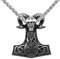 Exquisiter Schmuck,Halsketten mit Anhänger, Nordische keltische Knoten-Mjölnir-Halskette Wikinger-Kompass Thorshammer Schafkopf-Amulett-Schlüsselbeinkette Herren-Edelstahl modische