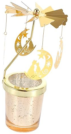 WATIIFUFU Rotierenden Kerzenhalter Stabile Basis Valentinstag Party Nacht Leuchter Zarte Verzierungen