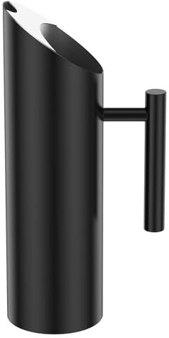 MENIBBLER Stainless Steel Water Pitcher, Rustproof Metal Pitcher with Ice Guard, Polished Water Pitcshers Jug, Multifunctional Drinking Pitchers for Tea Juice Coffee Wine(1L,1.5L,2L)(Black,1.5L)