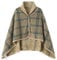 WINKEEY Femme Poncho Polaire Plaid Châle Polaire Cape Chaud d'hiver avec Boutons Couverture à Carreaux, Beige