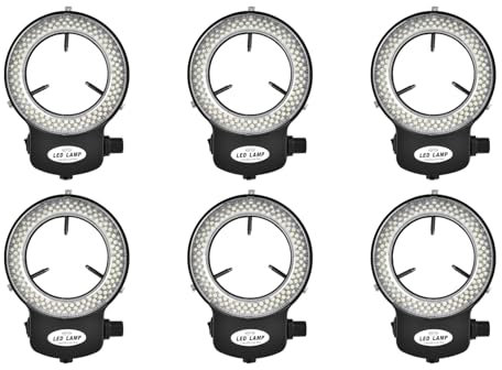 6 Stück Industrie-Ringlicht mit 144 LED-Perlen mit Schattenfreier Beleuchtung für Mikroskope und Kameras. Bietet Optimale Beleuchtung für Inspektionen und Jagd