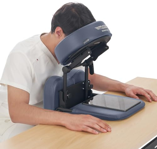 Master Massage Desktop Face Cradle Massage Kit – Table & Desk Top Face Pillow Support –Foldable Adjustable Head Rest Cushion Cradle - Massage Kit, Siesta Artifact, Eye Surgery Recovery, Royal Blue