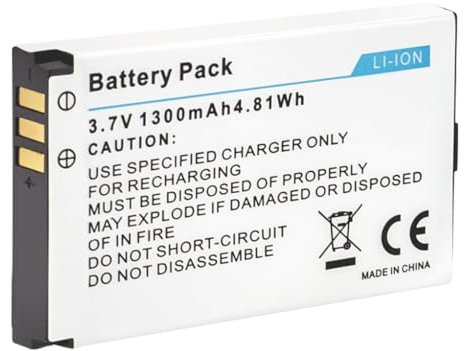 Batteria agli ioni di litio da 3,7 V, 1300 mAh, 4,81 Wh, per telefono Cat B25, avvertimenti