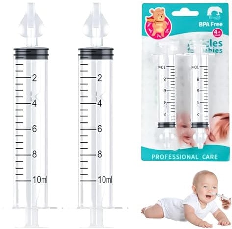 Anluomania Nasendusche, 2 Stück Nasenspüler, Professionelle Nasenspülungm, Nasenspüler Wiederverwendbar für Babys, 10 ml Nasenwaschreiniger, Sicherer und Komfortabel, Transparent