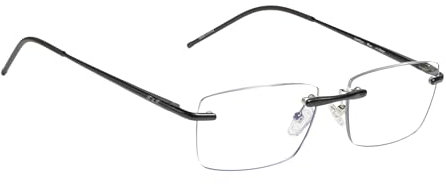 Edison & King Lesebrille Limitless - Randlose Lesebrille mit dünnen Bügeln - entspiegelt - gehärtet (Black, +3,00 dpt)