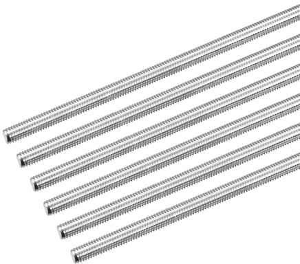QUARKZMAN 6 Stück Gewindestange M5 x 300mm Vollgewindestange 304 Edelstahl V2A Gewindestangen A2 Metrisch Gewindebolzen VA Gewindestab Rechtsgewinde Gewindestift