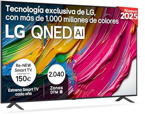 LG 86QNED80A6A - TV 86, 4K QNED EVO, Smart TV, WebOS 25, Procesador Potente e Inteligente, Super Upscaling, Dolby Dilgital Plus, Alexa/Google Assistant, Negro