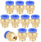 TA-VIGOR 6mm Pneumatic Push to Connect Fittings, 1/4 PT Male Thread Quick Connect Straight Coupler, Air Line Push Fit Connectors for Pneumatic Systems and Air Compressors, 10Pcs