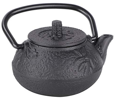 Baxnore 50ml Mini Cast Iron Teapot, Iron Tea Kettle, Antirust Coating Kettle for Gongfu Tea, Office Desk for Tea Lovers