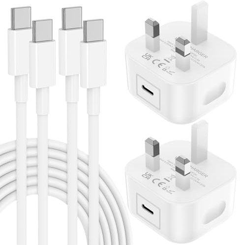 iPhone 17 16 15 Fast Charger, 20W USB C Charger Fast Charging Plug and 2M Type C to C Cable Lead for Apple iPhone 17 Pro Max/17 Air/16 Pro Max/16/15 Plus/15/MacBook Pro/iPad Pro 12.9/11 inch/Air/Mini