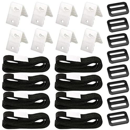 Gacqpli Sangles pour Couverture Solaire, Kit De Fixation pour Bâche Solaire De Piscine, Rouleaux De Fixation pour Film Solaires, Lot De 8 Sangles Et Clips pour Couvertures