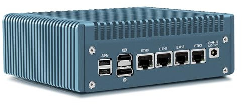 CWWK Mini PC N150 (Upgraded N100) Firewall Appliance, Fanless Mini Computer with 4 Port 2.5GbE LAN, F4 OPNsense Micro PC DDR5 8GB RAM 128GB SSD, PCIe3.0 x4 NVMe, HD, DP, TF