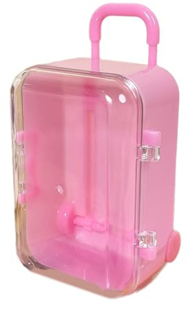 Ldabrye Kleiner Koffer für Puppen, Kleidung, Zubehör, 45,7 cm, Puppen, Mädchen, Spielzeug, Miniatur-Dekor-Roller, Reise