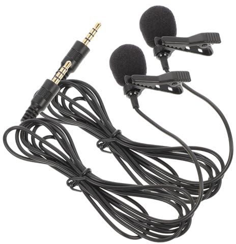 BESPORTBLE 2Pcs Lavalier Microphone Clip Mic for Smartphone Tablet Camera Sound Quality for Live Streaming Recording Interviews