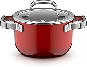 WMF Fusiontec Mineral Pro, Kochtopf mit Deckel, 16 cm, kratzfestes Material, kleiner Topf Induktion, für alle Herdarten geeignet, Made in Germany, Passion Red, 0519535290
