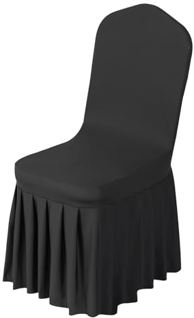 VEVOR 30 Pcs Black Chair Covers, Polyester Spandex Chair Cover, Stretch Slipcovers for Wedding Party Dining Banquet Flat-Front Chair Covers, Fits Chair Measures up to 20.08 x 17.72 x 37.4 inch
