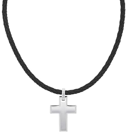 Tom Tailor Kette mit Anhänger für Herren, Edelstahl, 47+5 cm, silber, Kreuz-Anhänger, Geschenkidee, Halsschmuck, Herrenschmuck, 2100699