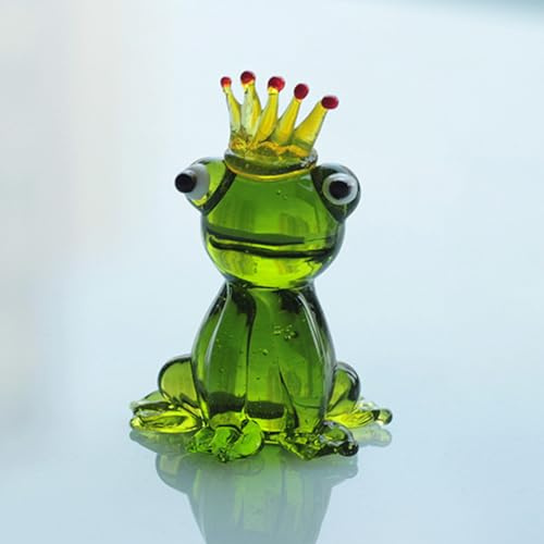 Kertaym Frosch Deko Yoga Glasfiguren, Liegestütz/Handstand/Sitzend Frösche, Figuren Deko, Premium Glasmaterial, Dekofiguren Für Büro & Zen Garten (C)