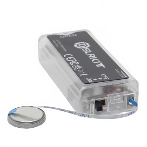 DSLRKIT AA/LR6 auf CR2032 Dummy-Batterie-Adapter-Konverter mit An-/Aus-Schalter, dünnes FFC-Kabel