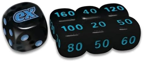 BB-Toy-Trades kompatibel für PKM TCG Elite Top Trainer Würfel Set Schadensmarken Dice Set mit BB-Toy-Trades Versandschutz (Schwarze Blitze)