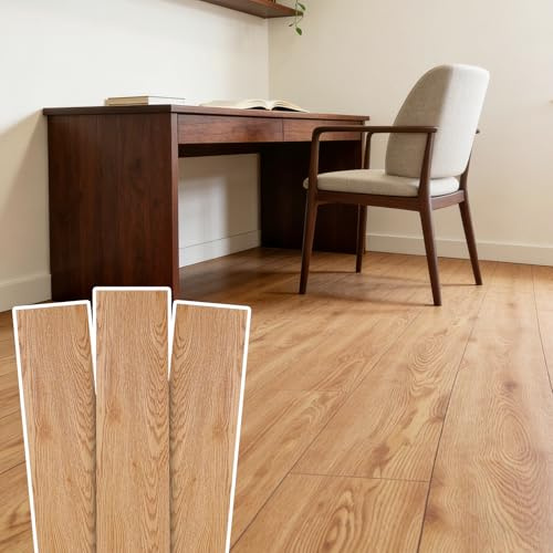 COZHYESS 36 Stück PVC Bodenbelag Selbstklebend 5.02㎡ mit Holzoptik Vinylboden Selbstklebends Dicke 2 mm Wasserdicht Bodenfliesen Selbstklebends für Küche Wohnzimmer Bodenbelag (Hell bräunlich-gelb)