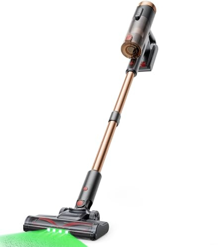 Proscenic Aspirateur Balai sans Fil,40KPa 40Mins 450W Aspirateur sans Fil Puissant,Brosse Anti-Emmêlement,télescopique Léger Aspirateur Balai pour Tapis, Poils Animaux, Sol Dur et Voiture