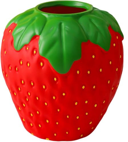 Lpitoy Vase Fraise Vintage, Pot De Fleurs Décoratif en Forme De Fraise, Vase À Fruits Unique pour Décoration De Maison, De Cuisine Ou du Bureau