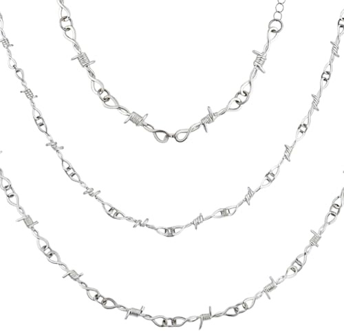 PH PandaHall 3 Misure Catena a Filo Spinato Set di Catene per Collane e Braccialetti Goth