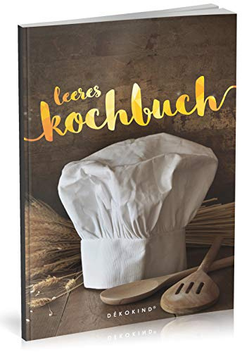 Dékokind® Leeres Kochbuch: Für über 80 Lieblingsrezepte || Ca. A5 Softcover || Rezeptbuch zum Selbstgestalten / Selberschreiben mit Inhaltsverzeichnis || Motiv: Kochmütze