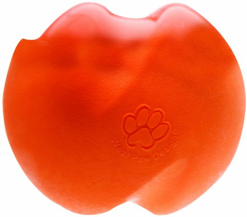 WEST PAW Zogoflex Jive Ball Dog Chew Toy – Bouncing Toys for Dogs, Fetch, Catch, Chewing, Play – Floatable, Recyclable Balls – Latex-Free, Non-Toxic, Dishwasher Safe Dog Toy, X-Small 2, Tangerine