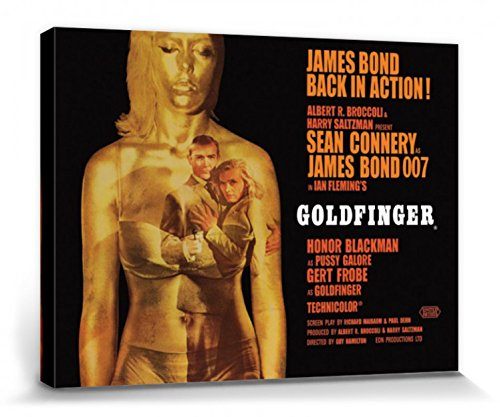 1art1 James Bond 007 Poster Goldfinger, Goldbedecktes Bondgirl Bilder Leinwand-Bild Auf Keilrahmen | XXL-Wandbild Poster Kunstdruck Als Leinwandbild 40x30 cm