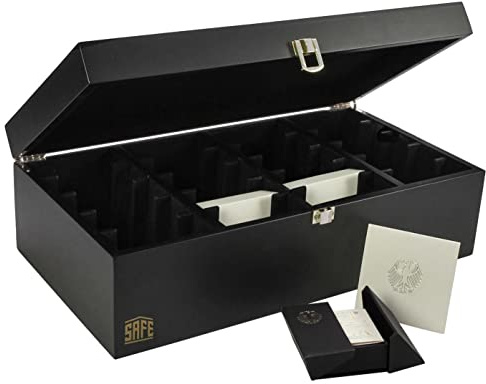 Holz-Schatulle für Münzen-Etuis, schwarz