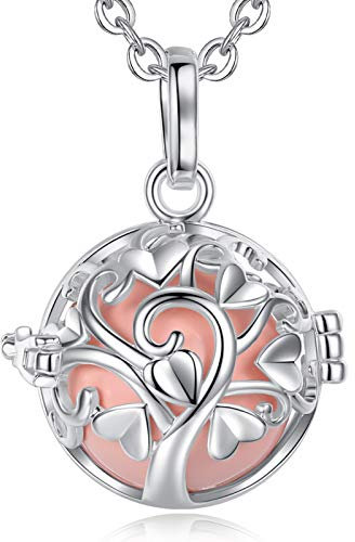 EUDORA Harmony Ball Arbre De l'amour Médaillon Pendentif Chime Ball Collier pour Maternité Parfum Cage pour Femmes Mère Bijoux Nice Cadeau, 88.9cm