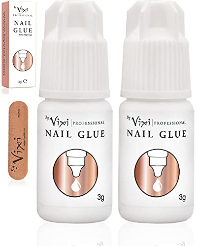 2 x 3g COLLE EXTRA FORTE POUR ONGLES avec LIME DE PRÉPARATION GRATUITS Adhésion et séchage instantanés, De qualité professionnelle - By Vixi
