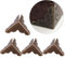 12pcs Holz Box Schmuck Fall Ecke dekorative Protektoren Iron Cover Guard(Bronze)