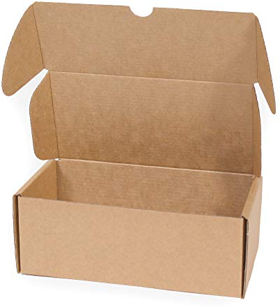 Set mit 20 selbstfaltenden Kartons aus Kraftpapier mit Deckel – Doppelwandig, robust für Versand, E-Commerce und Kurierdienste mit den Abmessungen 20x9x7 cm