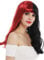 WIG ME UP - 6820739-FR103-12 Perücke Karneval Cosplay Damen lang gewellt Pony schwarz rot Hälften geteilt