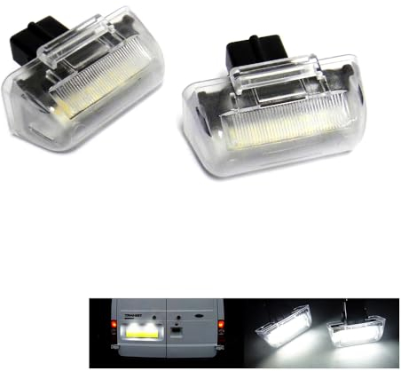 RZG 2x LED Licence Number Plate Light White Canbus For 1985-2014 Transit Transit Tourneo Connect