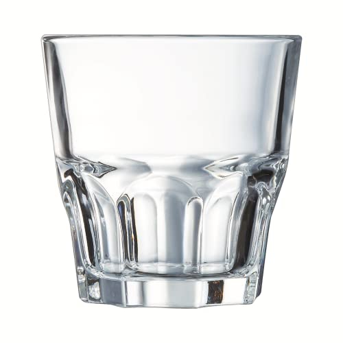 Arcoroc - Granity Kollektion - 6 niedrige Gläser 20 cl aus gehärtetem Glas, stapelbar - Modernes Design, ideal für Cocktails - Verstärkte Verpackung, für den Online-Verkauf geeignet.