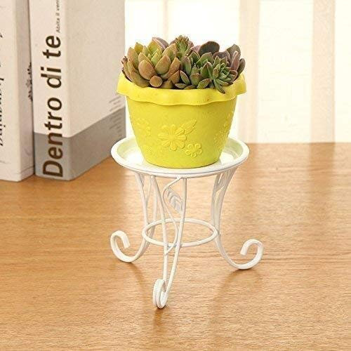 HQQSC Vases Garden Simple Style Small Wrought Iron Small Plant Frame Balcony Bonsai Table Radish Meat Mini Small Living Room Bedroom Table Flower flower vases (Color : White)