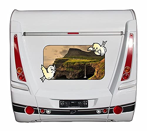 95cm! Klebe-Folie UV&Waschanlagenfest I21 Irland Klippen Himmel Wasserfall Dorf Hügel Camper Van Wohnmobil Aufkleber Sticker Decal