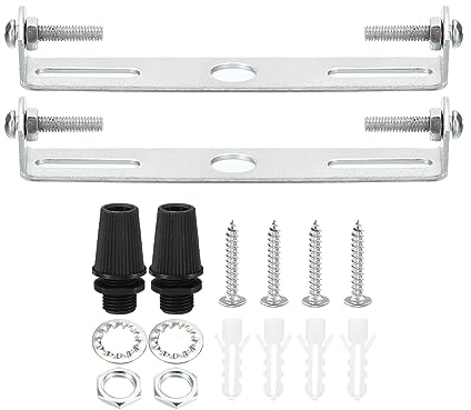 PATIKIL 105mm Ceiling Light Plate Kit, 2 Set Light Fixture Mounting Bracket Plate Steel Crossbar for Home Office Pendant Wall Light, with Screw Washer Nut