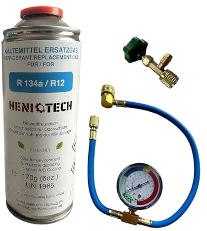 PAG Turbo GmbH® - HENIOTECH/COOLBLAST (Versand je nach Lagerbestand) 1 Dose Ersatz Kältemittel R134a - 170g / 453g Befüllset für Auto Klimaanlage