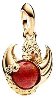 Feitery Adventskalender 2023 Charms Kompatibilität für Pandora Armband Bead Charm für Damen Weihnachtszeit (Drachenfeuer Charm-Anhänger)